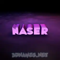 naser in Big Purple style - 3D name wallpaper