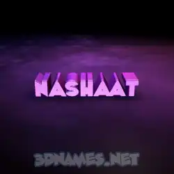 nashaat in Big Purple style - 3D name wallpaper