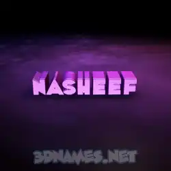 nasheef in Big Purple style - 3D name wallpaper