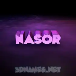 nasor in Big Purple style - 3D name wallpaper