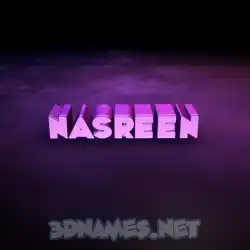 nasreen in Big Purple style - 3D name wallpaper