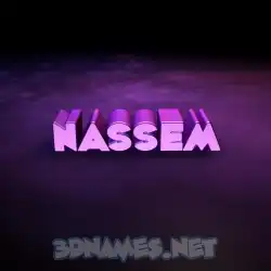 nassem in Big Purple style - 3D name wallpaper