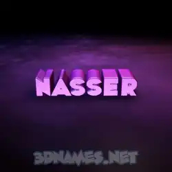 nasser in Big Purple style - 3D name wallpaper