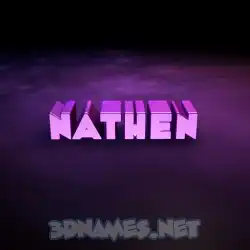 nathen in Big Purple style - 3D name wallpaper