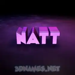 natt in Big Purple style - 3D name wallpaper