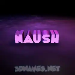 naush in Big Purple style - 3D name wallpaper