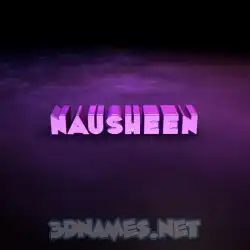 nausheen in Big Purple style - 3D name wallpaper