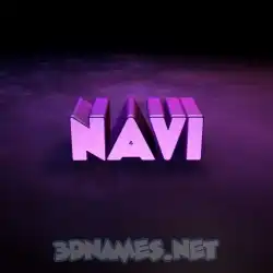 navi in Big Purple style - 3D name wallpaper