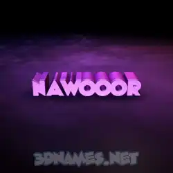 nawooor in Big Purple style - 3D name wallpaper