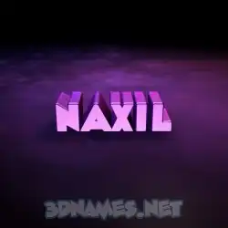 naxil in Big Purple style - 3D name wallpaper