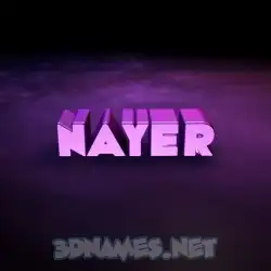 nayer in Big Purple style - 3D name wallpaper