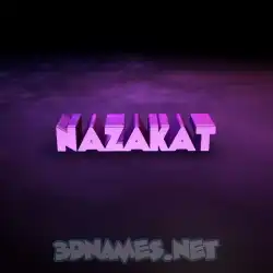 nazakat in Big Purple style - 3D name wallpaper