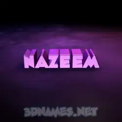 nazeem in Big Purple style - 3D name wallpaper