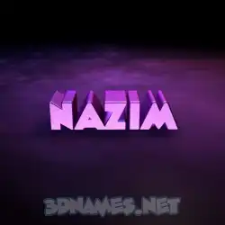 nazim in Big Purple style - 3D name wallpaper