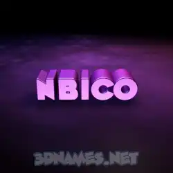 nbico in Big Purple style - 3D name wallpaper