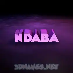 ndaba in Big Purple style - 3D name wallpaper
