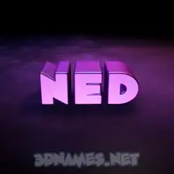 ned in Big Purple style - 3D name wallpaper
