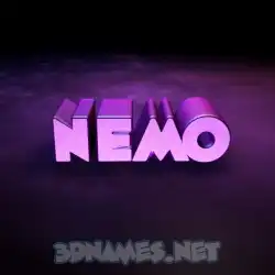 nemo in Big Purple style - 3D name wallpaper