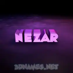 nezar in Big Purple style - 3D name wallpaper