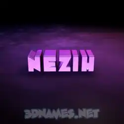 nezih in Big Purple style - 3D name wallpaper