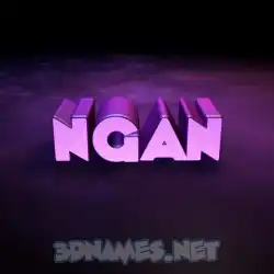 ngan in Big Purple style - 3D name wallpaper