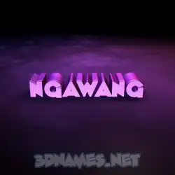 ngawang in Big Purple style - 3D name wallpaper
