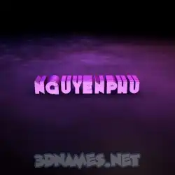 nguyenphu in Big Purple style - 3D name wallpaper