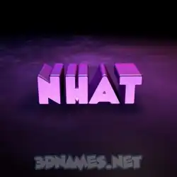 nhat in Big Purple style - 3D name wallpaper