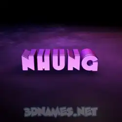 nhung in Big Purple style - 3D name wallpaper