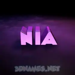 nia in Big Purple style - 3D name wallpaper