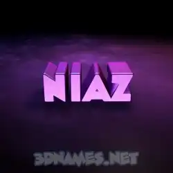 niaz in Big Purple style - 3D name wallpaper
