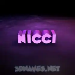 nicci in Big Purple style - 3D name wallpaper