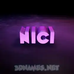 nici in Big Purple style - 3D name wallpaper