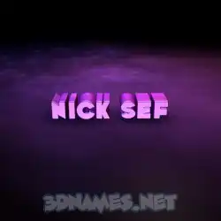 nick sef in Big Purple style - 3D name wallpaper