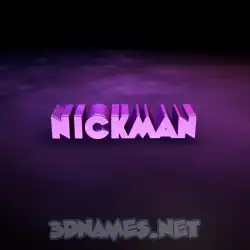 nickman in Big Purple style - 3D name wallpaper