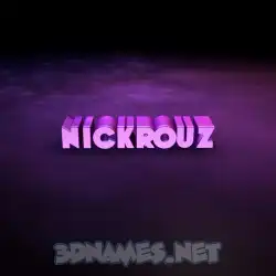 nickrouz in Big Purple style - 3D name wallpaper