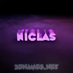 niclas in Big Purple style - 3D name wallpaper