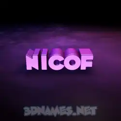 nicof in Big Purple style - 3D name wallpaper