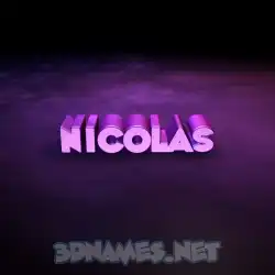 nicolas in Big Purple style - 3D name wallpaper