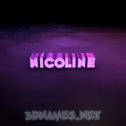 nicoline in Big Purple style - 3D name wallpaper