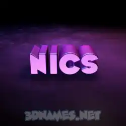 nics in Big Purple style - 3D name wallpaper