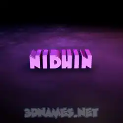 nidhin in Big Purple style - 3D name wallpaper