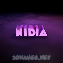 nidia in Big Purple style - 3D name wallpaper