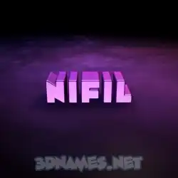 nifil in Big Purple style - 3D name wallpaper