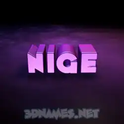 nige in Big Purple style - 3D name wallpaper