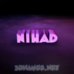 nihad in Big Purple style - 3D name wallpaper