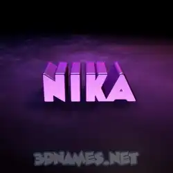nika in Big Purple style - 3D name wallpaper
