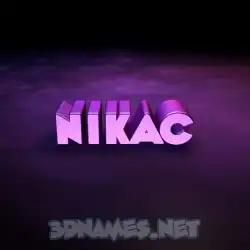 nikac in Big Purple style - 3D name wallpaper