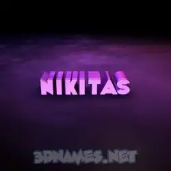 nikitas in Big Purple style - 3D name wallpaper
