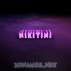 nikitini in Big Purple style - 3D name wallpaper